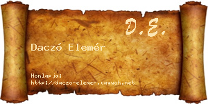 Daczó Elemér névjegykártya