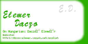 elemer daczo business card